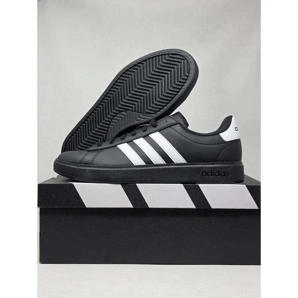 Adidas Grand Court 2.0 Size 11.5 Mens Black White Athletic Shoes JR0546 New
